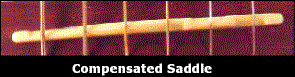 Compensated acoustic guitar saddle